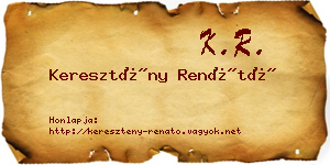 Keresztény Renátó névjegykártya